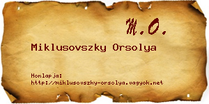 Miklusovszky Orsolya névjegykártya